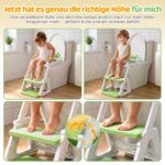 Orzbow Toilettensitz Kinder mit Treppe – 2in1 Toilettenaufsatz & Tritthocker Grün – Bild 3