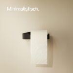 Toilettenpapierhalter Schwarz selbstklebend – Designfabrik Hamburg WC Halter ohne Bohren – Bild 3