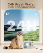 GIOTOHUN Katzenbrunnen 2.2L Edelstahl mit Sichtfenster – Automatischer Wasserspender für Katzen & Hunde – Bild 4