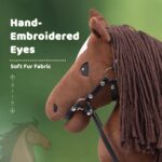 BEJOY Steckenpferd 70 cm mit Plüschmähne – Holzpferd zum Reiten für Kinder – Bild 5