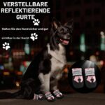 QKURT 4er Set Hundeschuhe wasserdicht – Pfotenschutz mit Reflektoren für alle Grössen – Bild 5