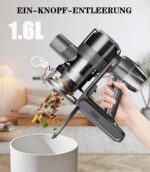 Syntecno Akku Staubsauger Kabellos 350W – 65 Min Laufzeit mit Ladestation für Tierhaare – Bild 4