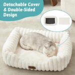 COZY KISS Orthopädisches Hundebett für kleine Hunde & Katzen – Waschbar Beige – Bild 3