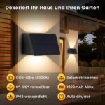 2er Set VIIIVA Solar Wandleuchten 3000K Warmweiß – IP65 Wasserdicht mit verstellbarem Strahlwinkel – Bild 5