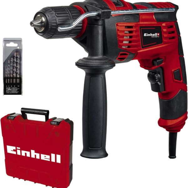 Einhell TC-ID 720/1 E Kit Schlagbohrmaschine – Profi-Bohrset mit Betonbohren & E-Box
