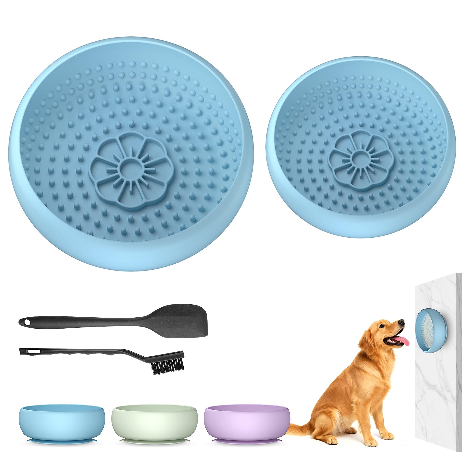 Pawinner 2-in-1 Schleckmatte Hund – Anti-Schling Napf Set mit Saugnäpfen aus Silikon