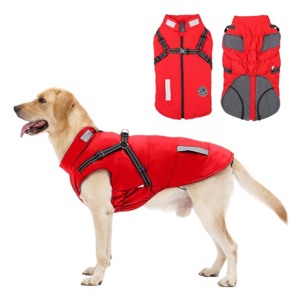 Aisuowa Hundewintermantel wasserdicht mit Fleece – Wärmeschutz für kleine bis grosse Hunde