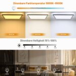 LEZOE LED Deckenleuchte 18W dimmbar mit Fernbedienung – Flach, 1800lm, 3000-6500K – Bild 2