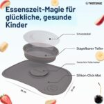 Twistshake Click-Mat Mini Grau – Anti-Rutsch-Geschirrset für Babys ab 6 Monaten – Bild 3