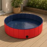 lionto Hundepool faltbar Ø 160 cm – Kratzfestes PVC-Planschbecken mit Anti-Rutsch-Boden – Bild 2
