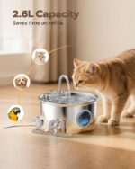 2.6L Katzenbrunnen Edelstahl – Automatischer Trinkbrunnen mit 4-Schicht Filtersystem & leiser Pumpe – Bild 2