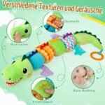 EnGiTores Musikalische Raupe Plüschtier – 4-in-1 Sinnesspielzeug für Babys 0-12 Monate – Bild 3