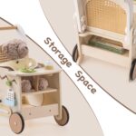 ROBOTIME Holz-Babywalker mit Puppenkinderwagen – Laufhilfe & Spielzeug ab 10 Monaten – Bild 6