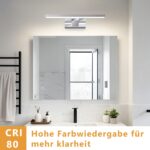 Laittiin LED Spiegelleuchte 30 cm – Badezimmerlampe IP44 Neutralweiss 4000K Chrom – Bild 6