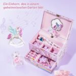 ProCase Schmuckschatulle mit Spieluhr Einhorn & konservierten Blumen – Musikdose für Mädchen – Bild 4
