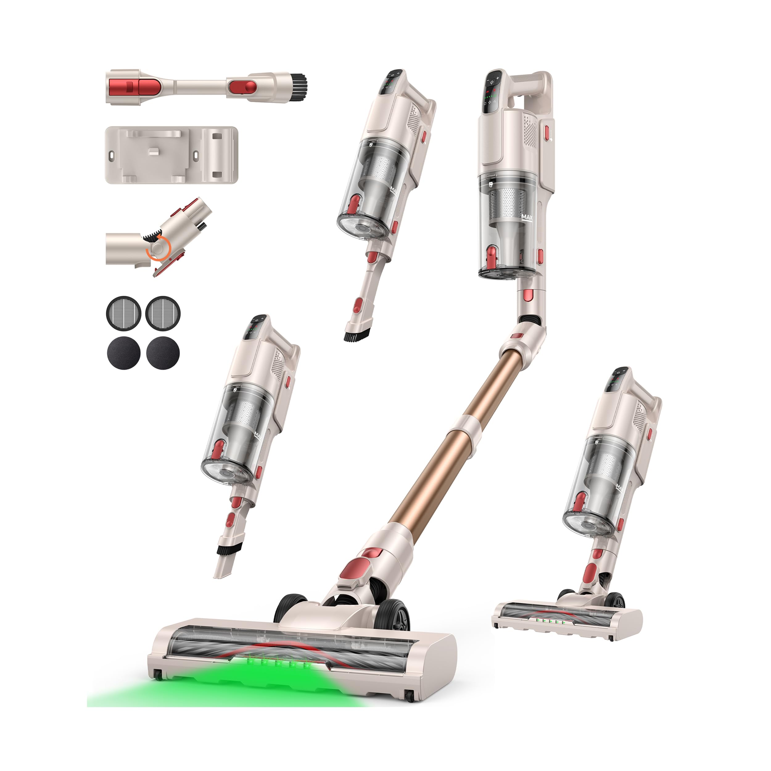 Honiture Clean Hero 12 Akkustaubsauger 650W/55kPa – Kabellos mit flexiblem Gelenk & LED-Licht