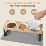 Lannvan Katzennapf 3er Set – Ergonomische Futterstation mit Keramik & Bambus für Katzen – Bild 6