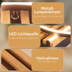 GBLY LED Deckenleuchte 38cm Holz – 24W Warmweiss 3000K für Wohnzimmer & Schlafzimmer – Bild 6