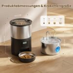 VOUAAOOD 2-in-1 Katzenbrunnen & Futterautomat Edelstahl – 5L & 2,2L mit Timer – Bild 9