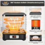 Nictemaw Dörrautomat 400 W mit 8 Tabletts – Temperaturregler 35–70°C für Obst, Gemüse & Fleisch – Bild 6