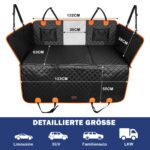 JOEJOY Hundedecke Auto Rückbank 132x63cm – Wasserdicht & Rutschfest mit Sicherheitsgurt – Bild 6