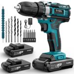 Sundpey Akkuschrauber Set 21V mit 2x2,0Ah Akku – Bohrschrauber 45Nm für DIY & Heimwerken