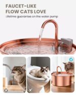tomxcute Katzenbrunnen 3,2L Edelstahl mit Kupfer – Trinkbrunnen für Katzen & Hunde – Bild 8