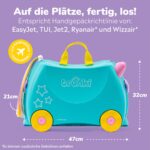 TRUNKI Una Einhorn Kinderkoffer 18L – Befahrbarer Hartschalen-Trolley mit Rollen – Bild 2