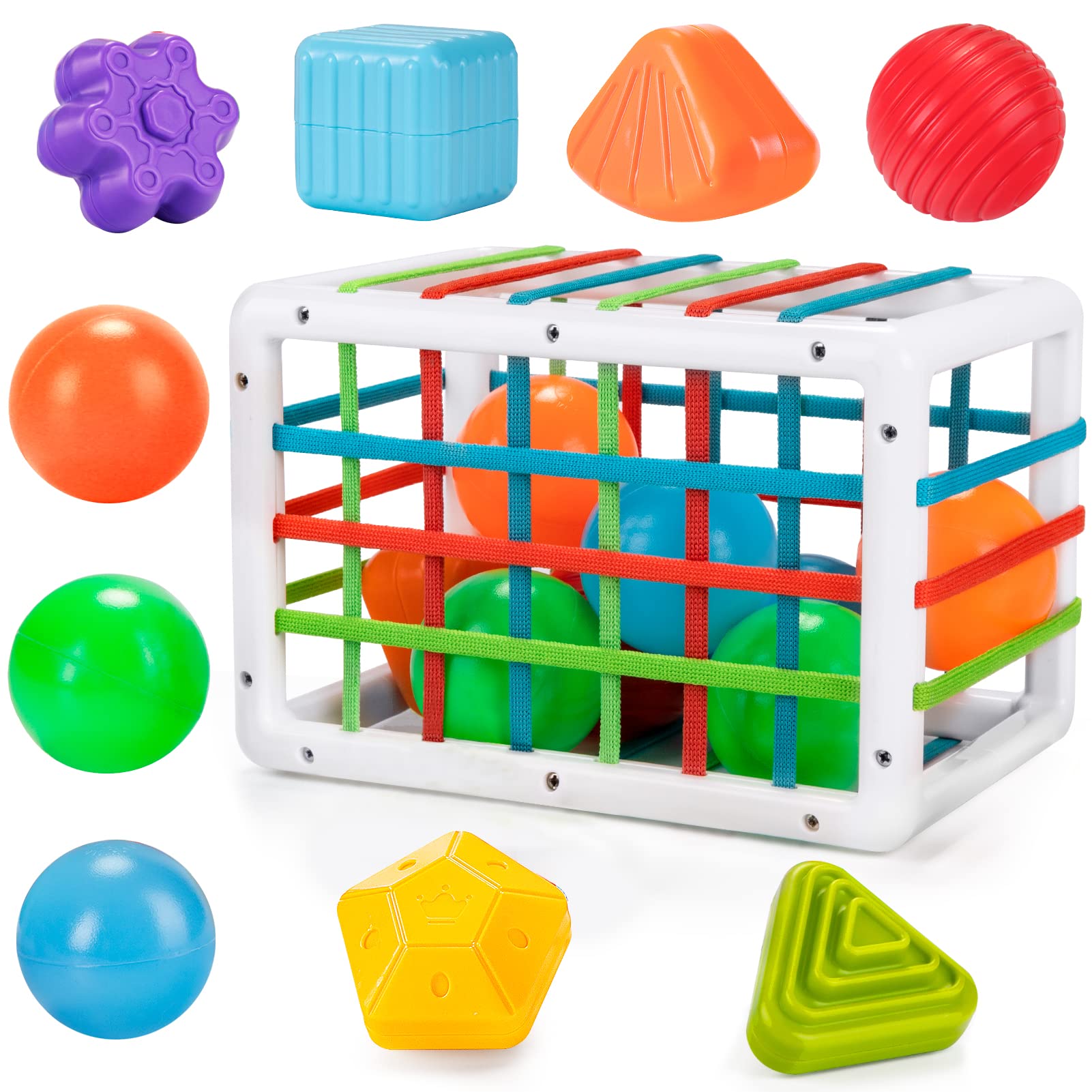 LZDMY Montessori Sortierspielzeug ab 6 Monate – Motorikspielzeug mit 12 Blöcken für Babys
