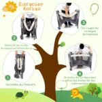 COSTWAY 4-in-1 Reisebett klappbar – Beistellbett, Wickeltisch & Laufstall für 0–36 Monate – Bild 7