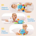 hahaland Oktopus Sensorik Spielzeug 2 in 1 mit Beissring – Montessori Greifling ab 0 Monaten – Bild 7