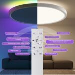 Taipow LED-Deckenleuchte 24W RGB Farbwechsel – Dimmbar mit Fernbedienung Ø30cm – Bild 9