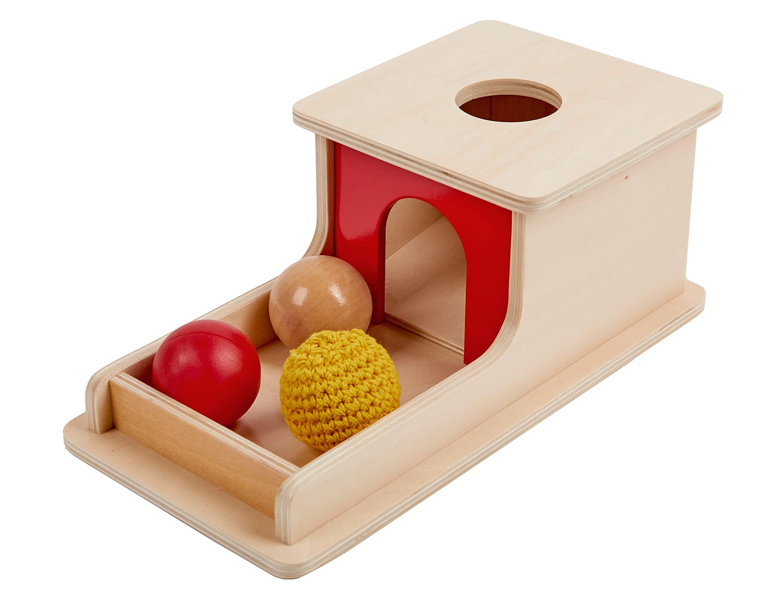 Adena Montessori Object Permanence Box – Holzspielzeug für Babys & Kleinkinder ab 6 Monaten