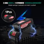 HYCHIKA 18V Akkuschrauber 60Nm – Bürstloser Bohrschrauber mit 2.0Ah Akku & 53-tlg. Zubehörsatz – Bild 5