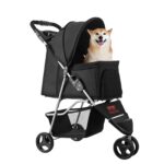 VEVOR Hundewagen 16 kg Tragkraft mit Bremse – Faltbarer Tierbuggy für kleine Haustiere – Bild 9