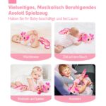 hahaland Axolotl Sensorik Spielzeug 0-6 Monate – 5-in-1 Musikspielzeug mit Beissring & Spiegel – Bild 4