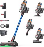INTETURE Akku Staubsauger 650W/55kPA – Kabellos mit Wandladestation & Matratzenreinigung