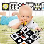 Jiosdo 3er Set Kontrastspielzeug 0-12 Monate – Sensorisches Babybuch mit Knistermatte für visuelle Entwicklung – Bild 5