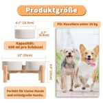 Erhöhter Hundenapf Set mit Keramik & Bambusständer – Doppelnapf 2x850ml für kleine & mittelgroße Hunde – Bild 2