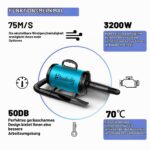 Blanlody Hundefön 3200W mit stufenloser Geschwindigkeitsregelung – Leiser Hundepflege-Trockner – Bild 2