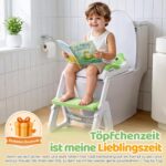 Orzbow Toilettensitz Kinder mit Treppe – 2in1 Toilettenaufsatz & Tritthocker Grün – Bild 8