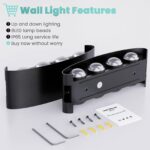 Lureshine 2er Set LED-Wandleuchte 8W Aluminium – IP65 Warmweiss für Innen & Aussen – Bild 6