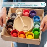 Ulanik Holz-Sortierset mit 12 Kugeln & Bechern – Montessori Spielzeug ab 1 Jahr – Bild 5