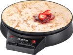 SEVERIN Crêpes Maker 30 cm mit Antihaftbeschichtung – Professionelle Crêpespfanne mit Holzzubehör
