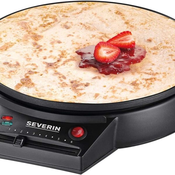 SEVERIN Crêpes Maker 30 cm mit Antihaftbeschichtung – Professionelle Crêpespfanne mit Holzzubehör