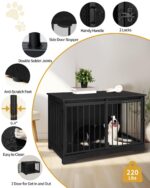 Hzuaneri Hundebox 100 cm mit 2 Schiebetüren – Modernes Möbel für mittlere & grosse Hunde – Bild 9