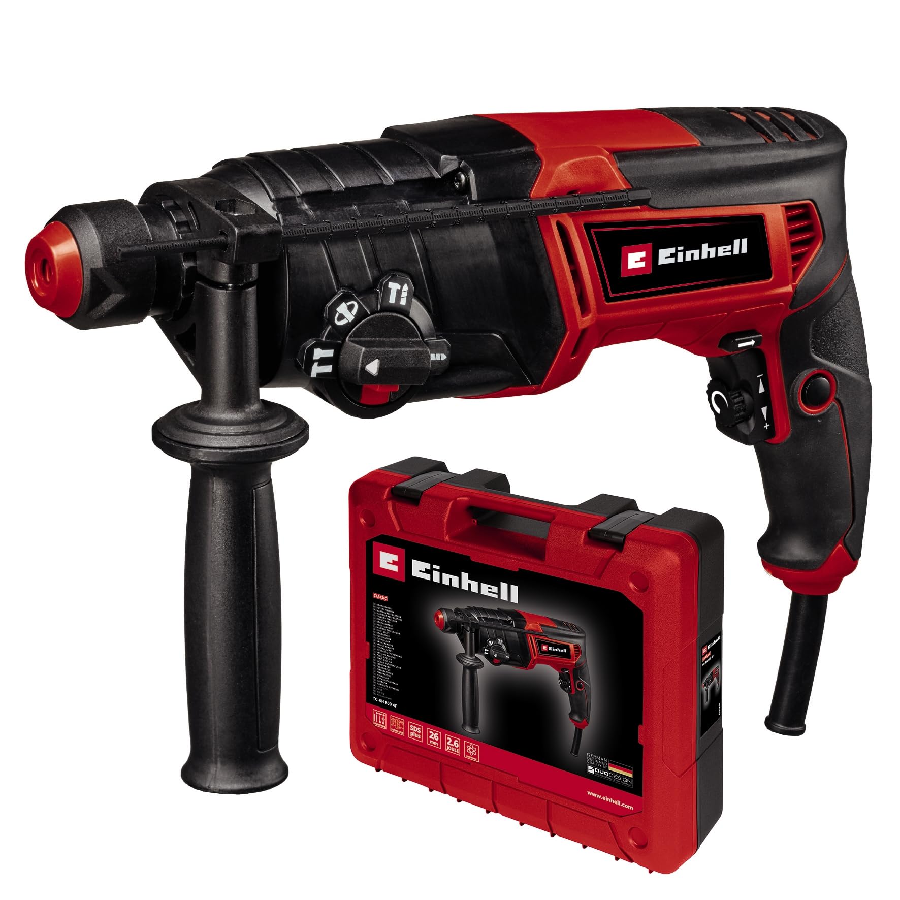 Einhell Bohrhammer TC-RH 800 4F – 800 W Profi-Schlagbohrer mit 2,6 J & SDS-Plus