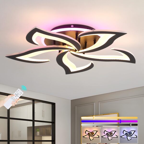 ZAITINZ LED Deckenleuchte 60cm, 50W Dimmbar mit Fernbedienung – 3000–6000K für Wohnzimmer & Schlafzimmer