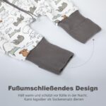 MIKAFEN Baby Schlafsack 2,0 Tog mit Füssen – 100% Baumwolle, abnehmbare Ärmel für 18-36 Monate – Bild 7