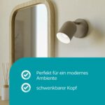 EGLO Tilston Wandlampe mit 360° Schwenkstrahler – Leseleuchte aus Stahl in Sandfarben – Bild 4